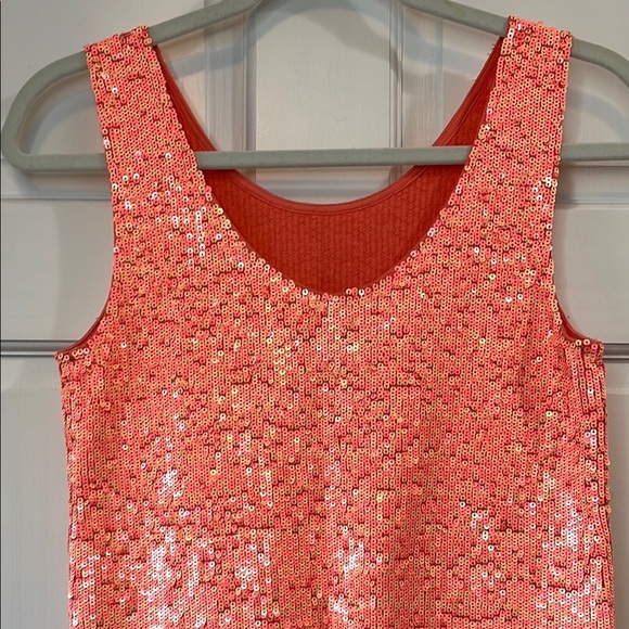 J. Crew Peach Sequin Tank Top with Rounded Neckline - Size XS - Picture 9 of 13